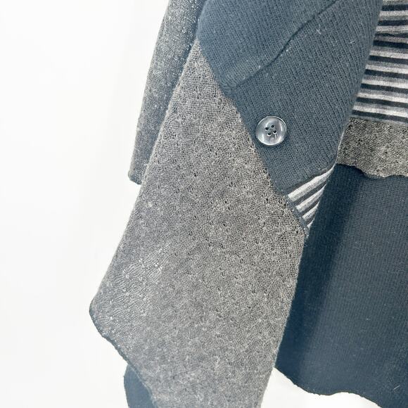 Adore Womens Fall Lagenlook Striped Knit Open Front Cardigan Sweater Vest Size S - Picture 6 of 7